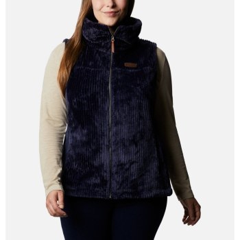 Columbia Ženske Prsluci - Fire Side Sherpa Plus Size Tamnoplave Prugice | EMNL-82730